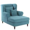 Velours Polstersessel in Petrol Blau - XXL Format - Karama