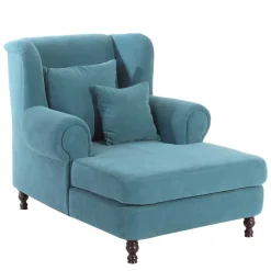 Velours Polstersessel in Petrol Blau - XXL Format - Karama
