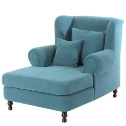 Velours Polstersessel in Petrol Blau - XXL Format - Karama