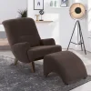 Velours Sessel in Braun mit Nussbaumfarben - Vastonia