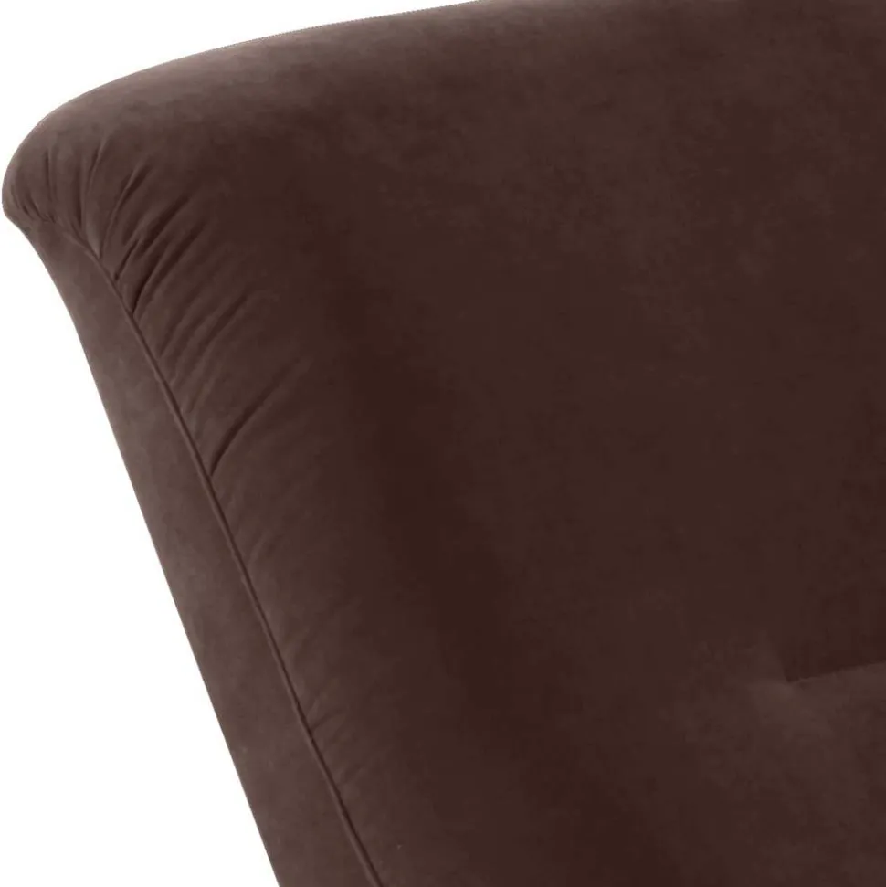 Velours Sessel in Braun mit Nussbaumfarben - Vastonia