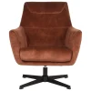 Velours TV Sessel in Rost Braun - Vuluza