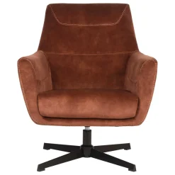 Velours TV Sessel in Rost Braun - Vuluza