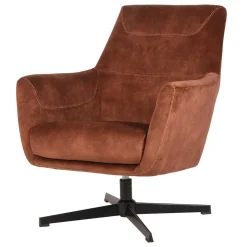 Velours TV Sessel in Rost Braun - Vuluza