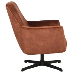 Velours TV Sessel in Rost Braun - Vuluza