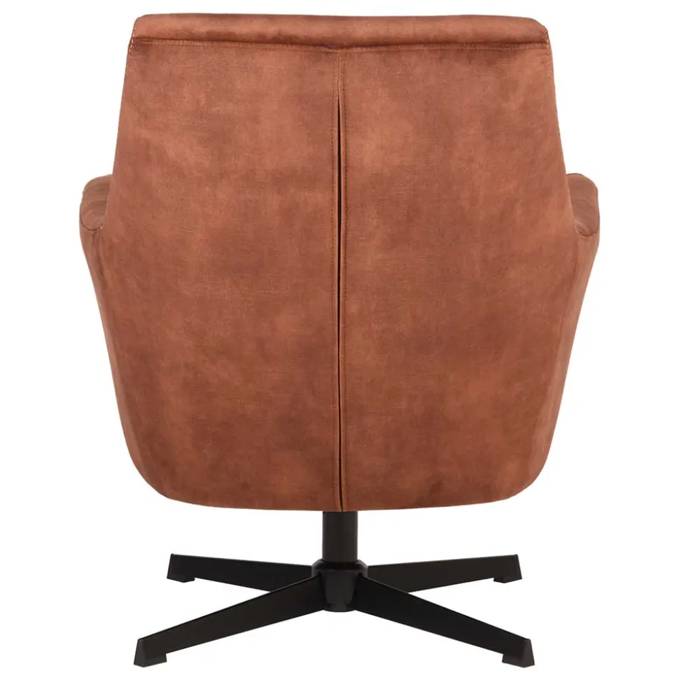 Velours TV Sessel in Rost Braun - Vuluza