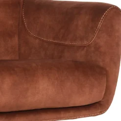Velours TV Sessel in Rost Braun - Vuluza