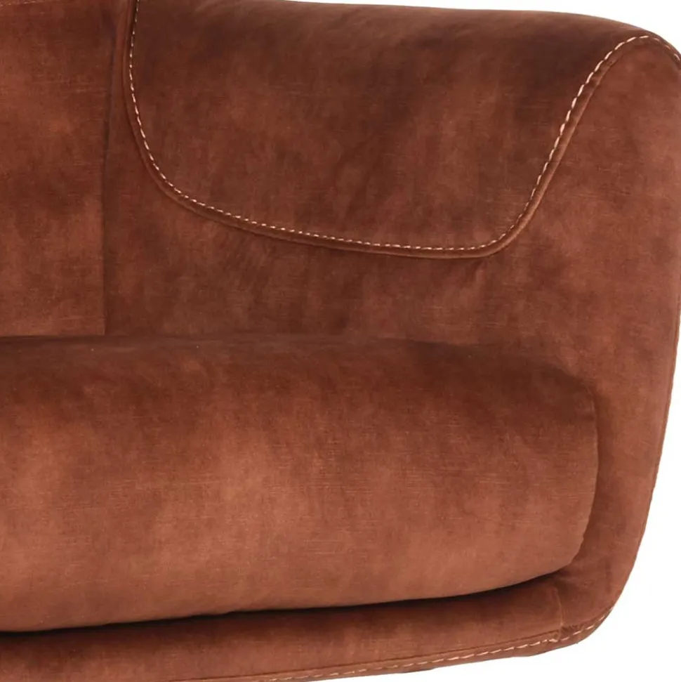 Velours TV Sessel in Rost Braun - Vuluza