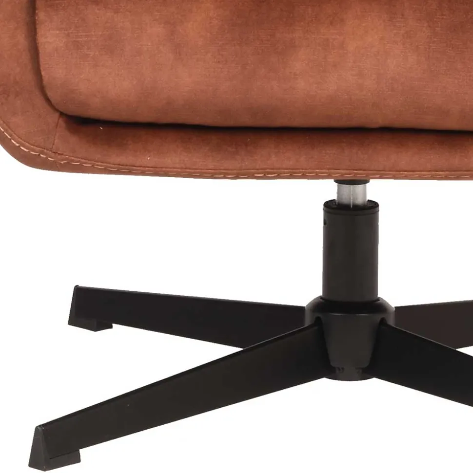 Velours TV Sessel in Rost Braun - Vuluza