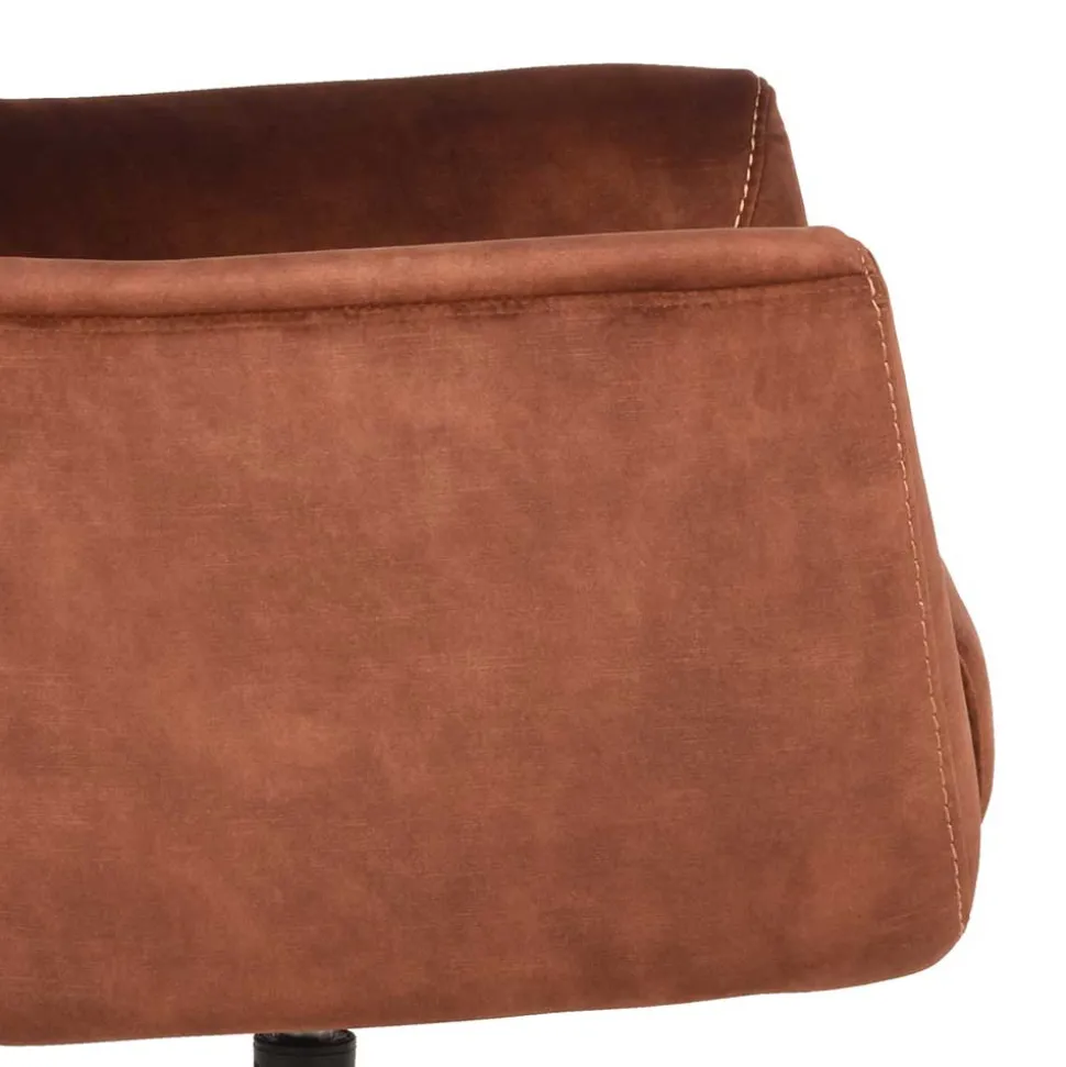 Velours TV Sessel in Rost Braun - Vuluza