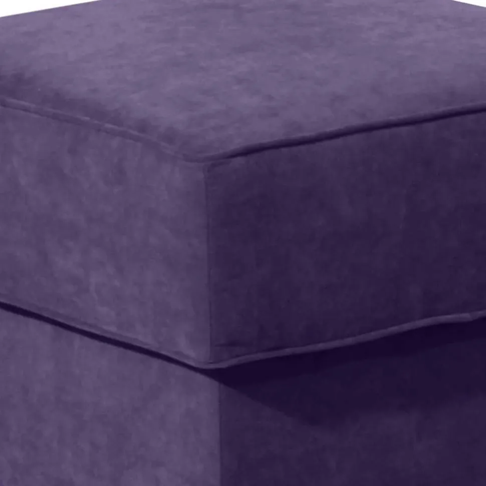 Velours-Ohrensessel in Violett mit Buche - Antonia