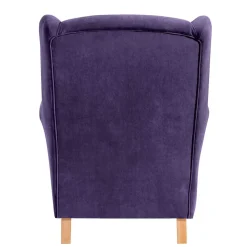 Velours-Ohrensessel in Violett mit Buche - Antonia