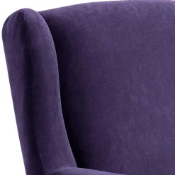 Velours-Ohrensessel in Violett mit Buche - Antonia