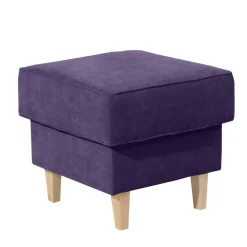 Velours-Ohrensessel in Violett mit Buche - Antonia