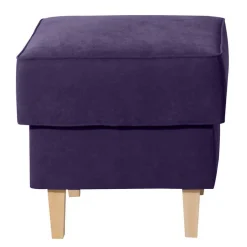 Velours-Ohrensessel in Violett mit Buche - Antonia