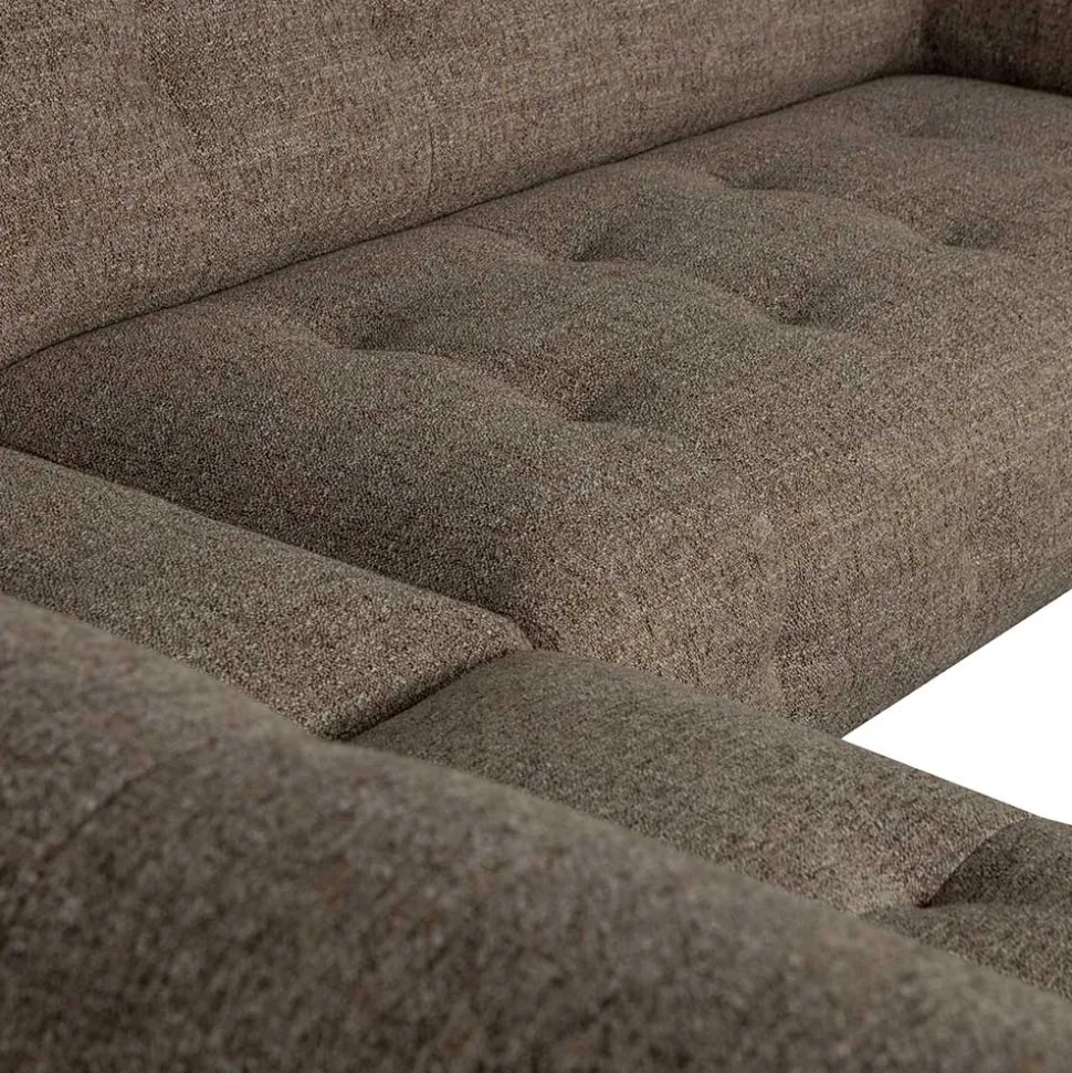 Viersitzer Ecksofa in Dunkelbraun - Marus