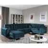 Viersitzer Wohnzimmer Schlafcouch in Dunkelblau - Mauritius
