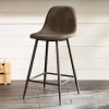 Vintage Barhocker mit Lehne Dorisa Kunstleder Taupe (2er Set)