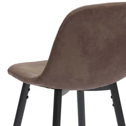 Vintage Barhocker mit Lehne Dorisa Kunstleder Taupe (2er Set)