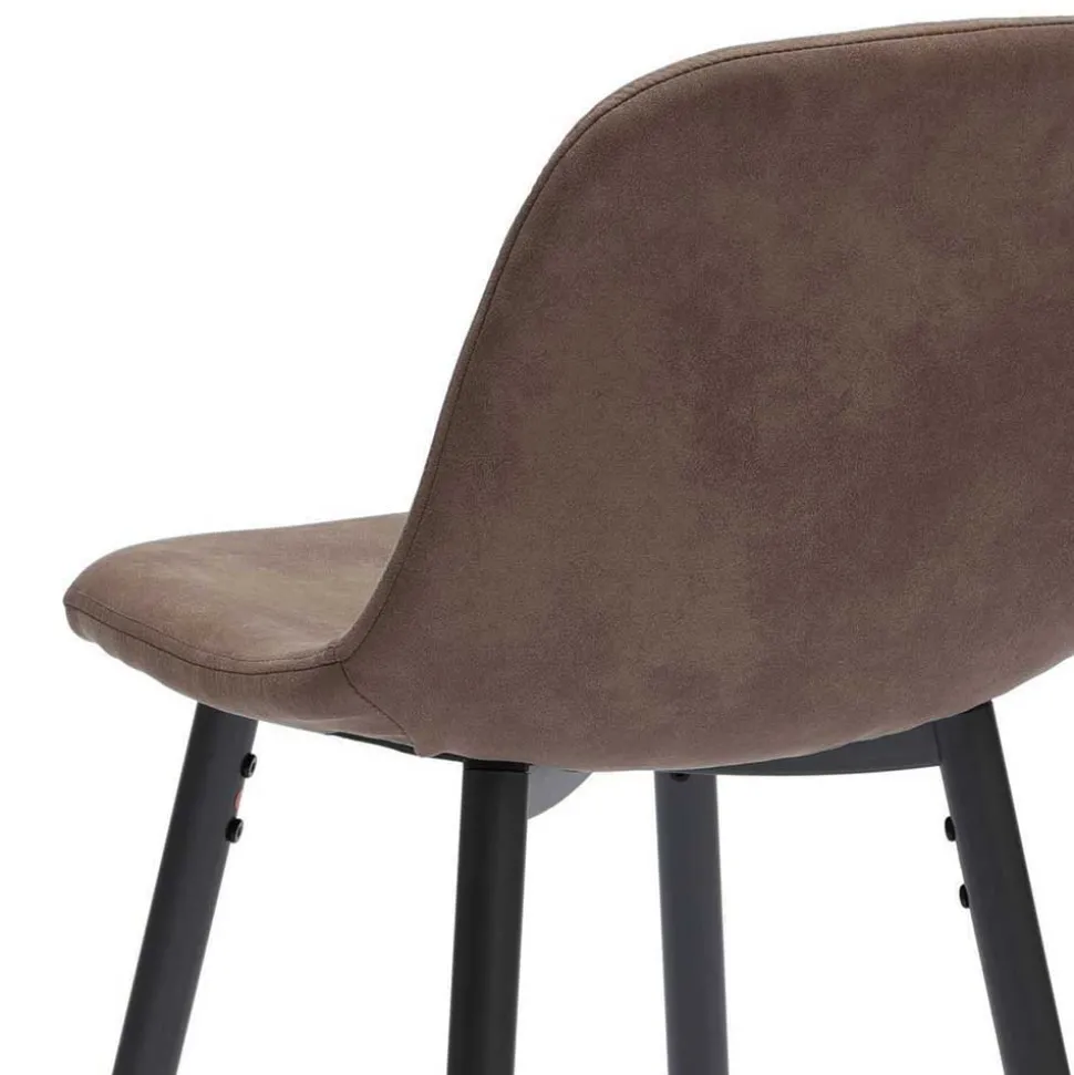 Vintage Barhocker mit Lehne Dorisa Kunstleder Taupe (2er Set)