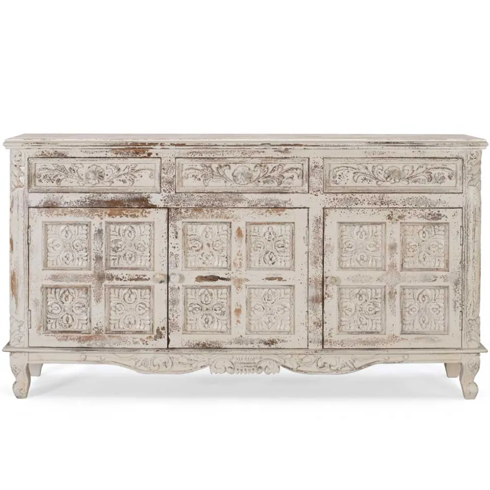 Vintage Design Anrichte in Holz White Wash - Perolyn