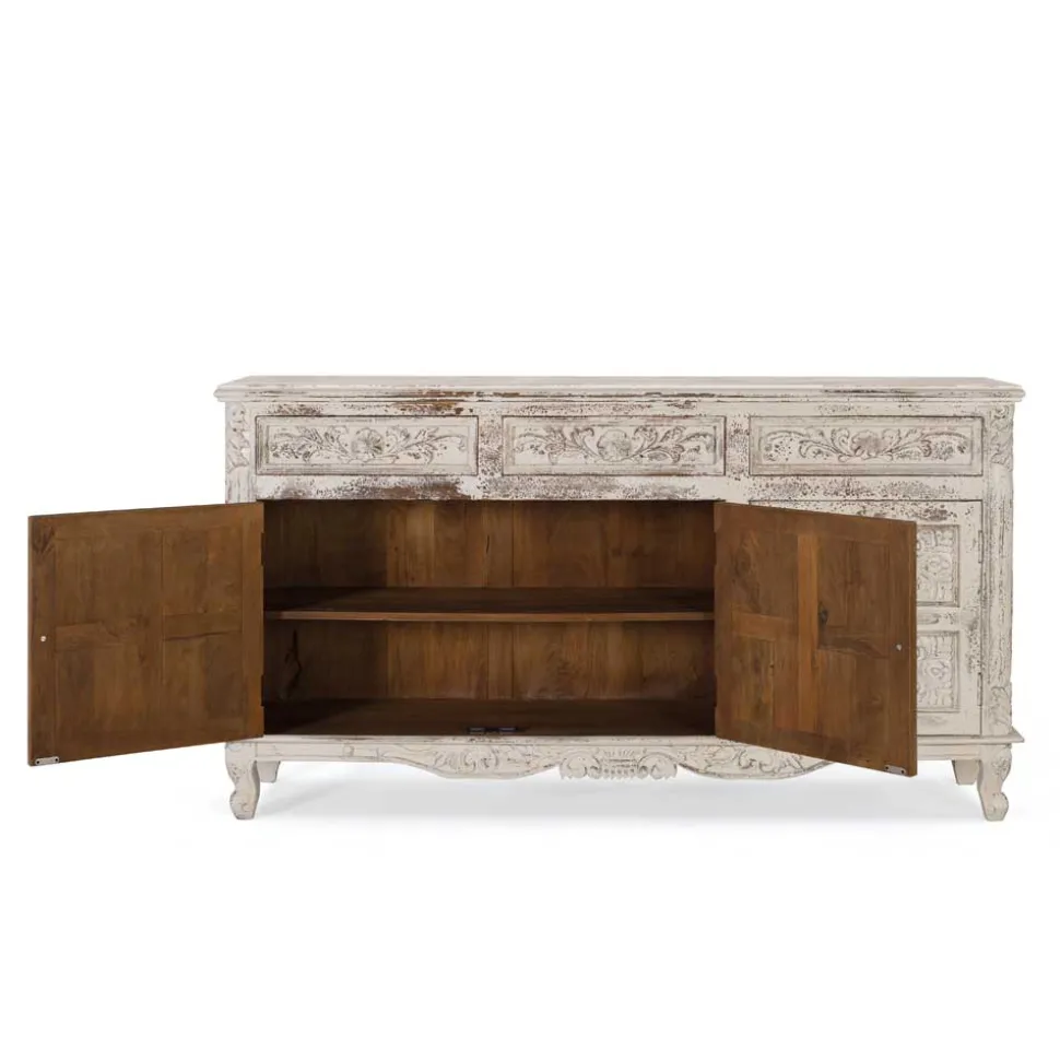Vintage Design Anrichte in Holz White Wash - Perolyn