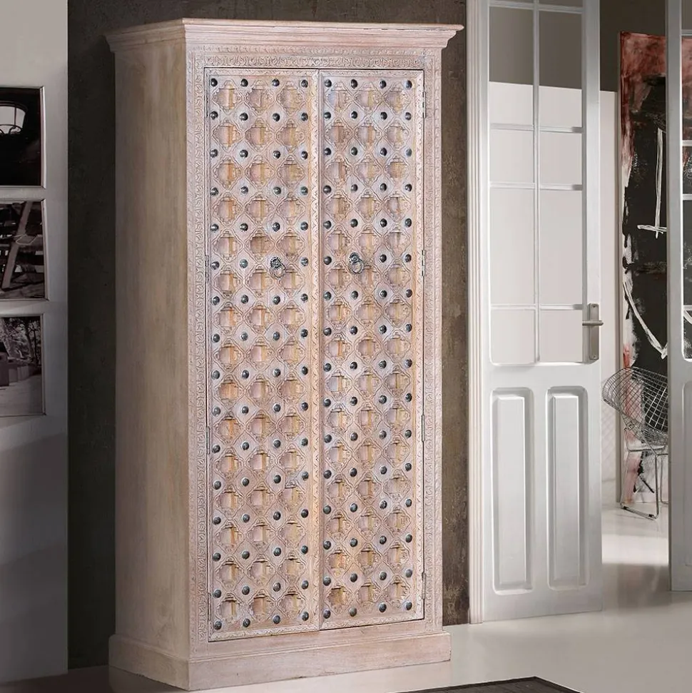 Vintage Design Schrank in White Wash - Uladan