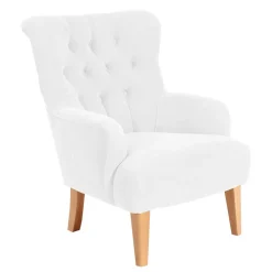 Vintage Designsessel in Creme und Buche - Ardit
