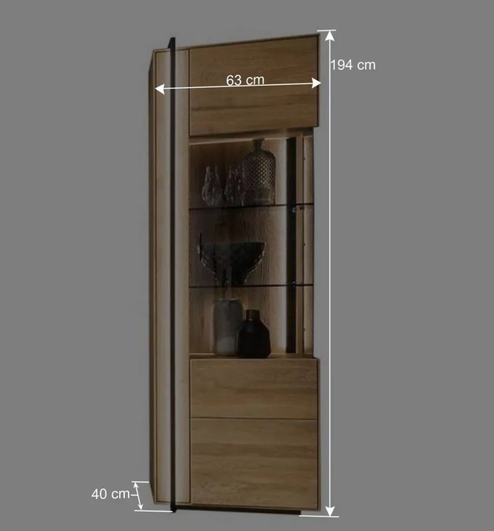 Vitrine aus Asteiche Massivholz - Slaraduva