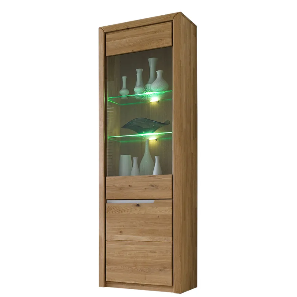 Vitrine Croconia aus Wildeiche massiv Bianco geölt