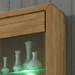 Vitrine Croconia aus Wildeiche massiv Bianco geölt