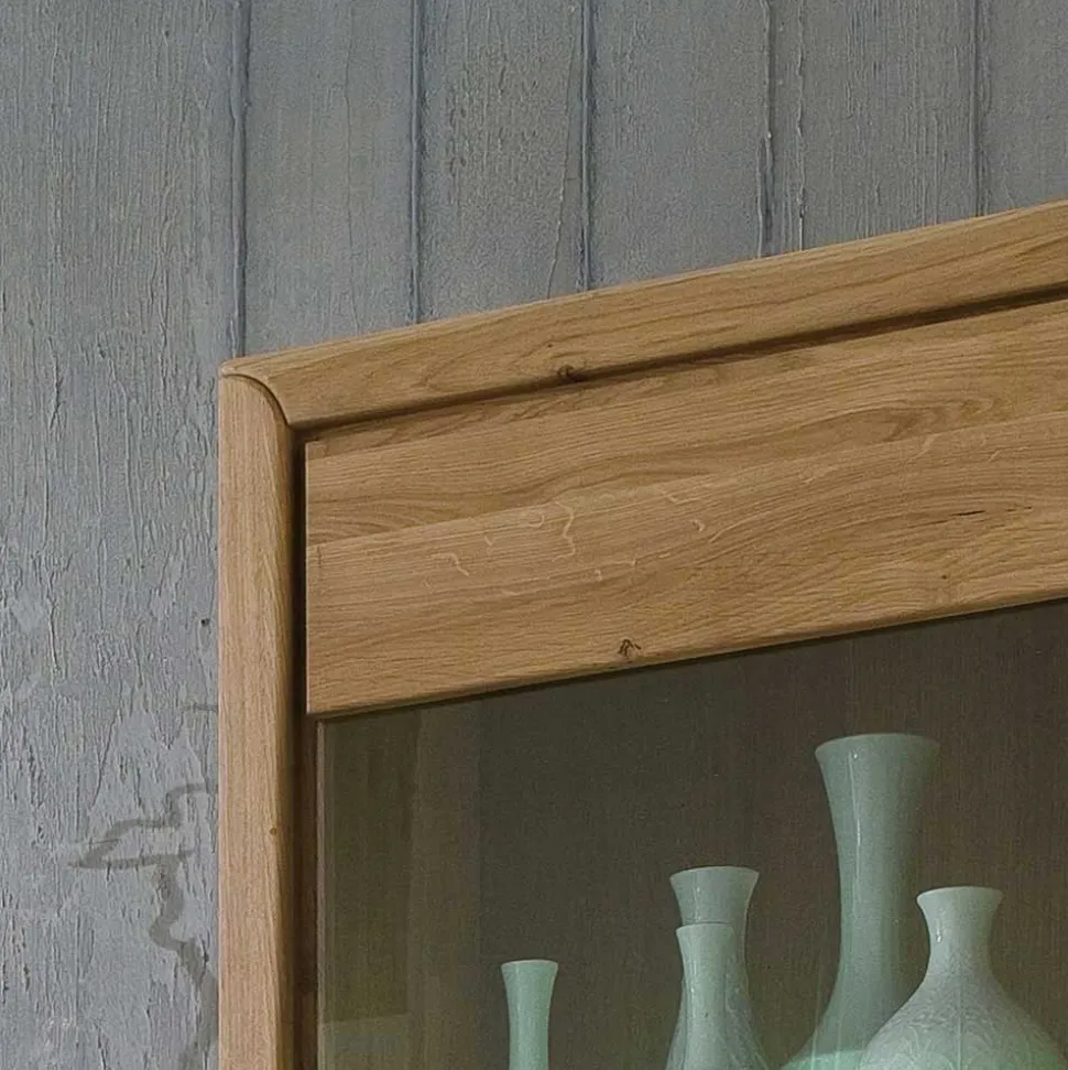 Vitrine Croconia aus Wildeiche massiv Bianco geölt