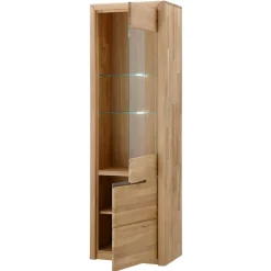 Vitrine Croconia aus Wildeiche massiv Bianco geölt