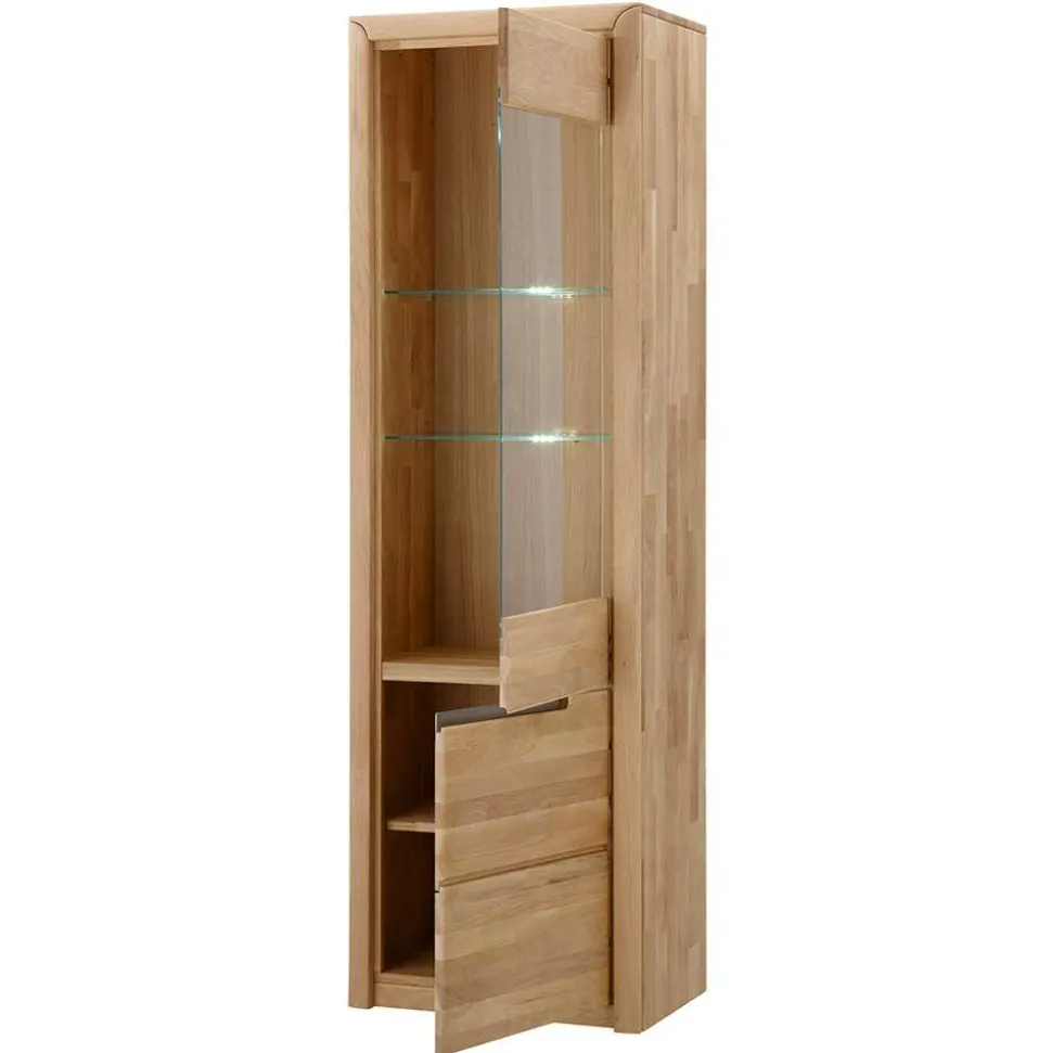 Vitrine Croconia aus Wildeiche massiv Bianco geölt