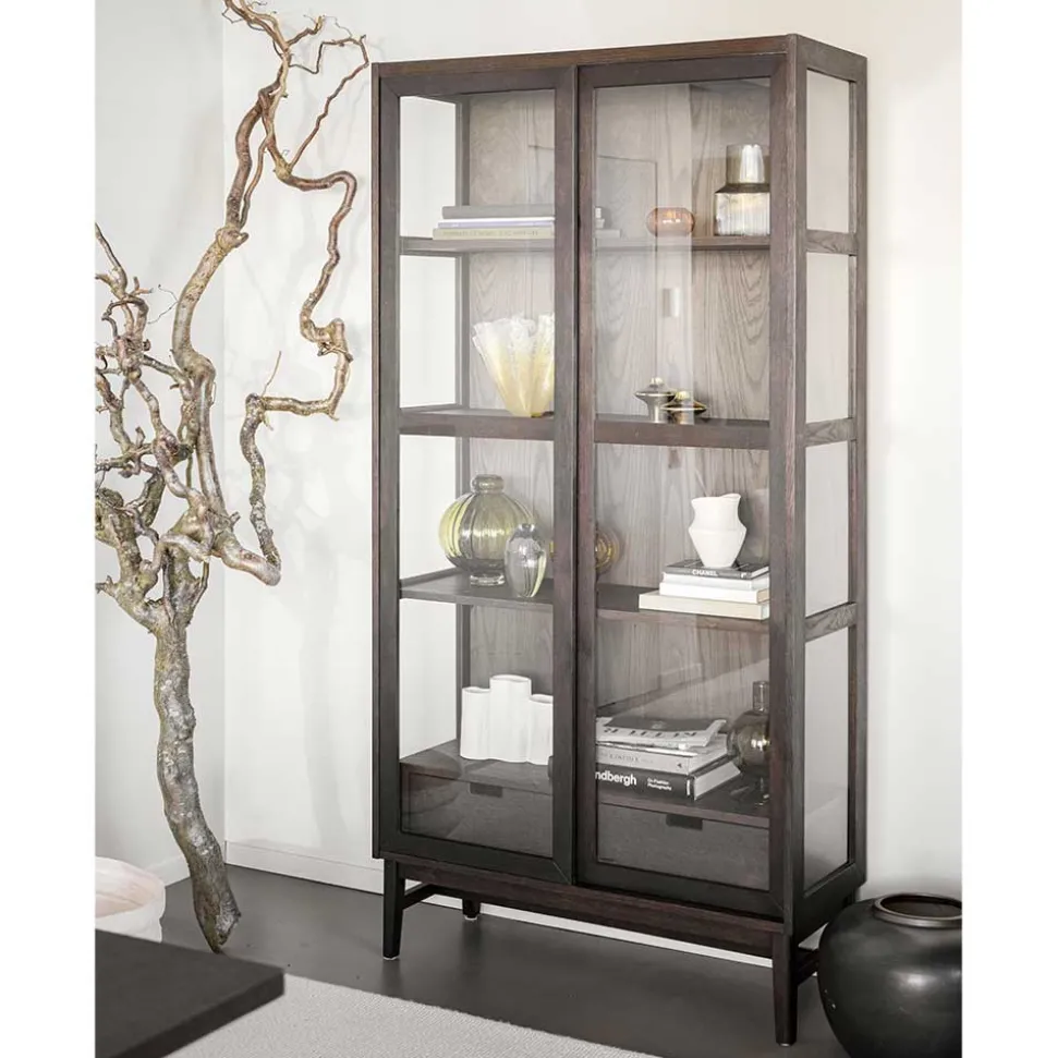 Vitrine in Dunkelbraun Eiche - Kuana
