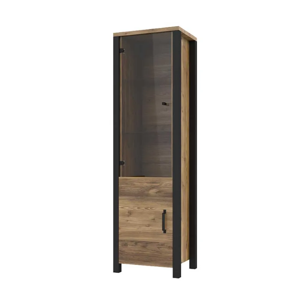Vitrine in Fichte verwittert Dekor - Simeona