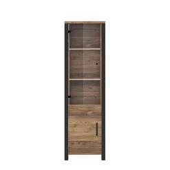 Vitrine in Fichte verwittert Dekor - Simeona