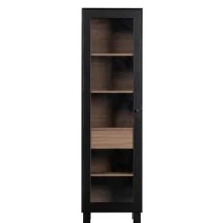 Vitrine in Schwarz & Walnuss Optik - Rabad