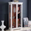 Vitrine in Weiß und Nussbaum - Zarinas