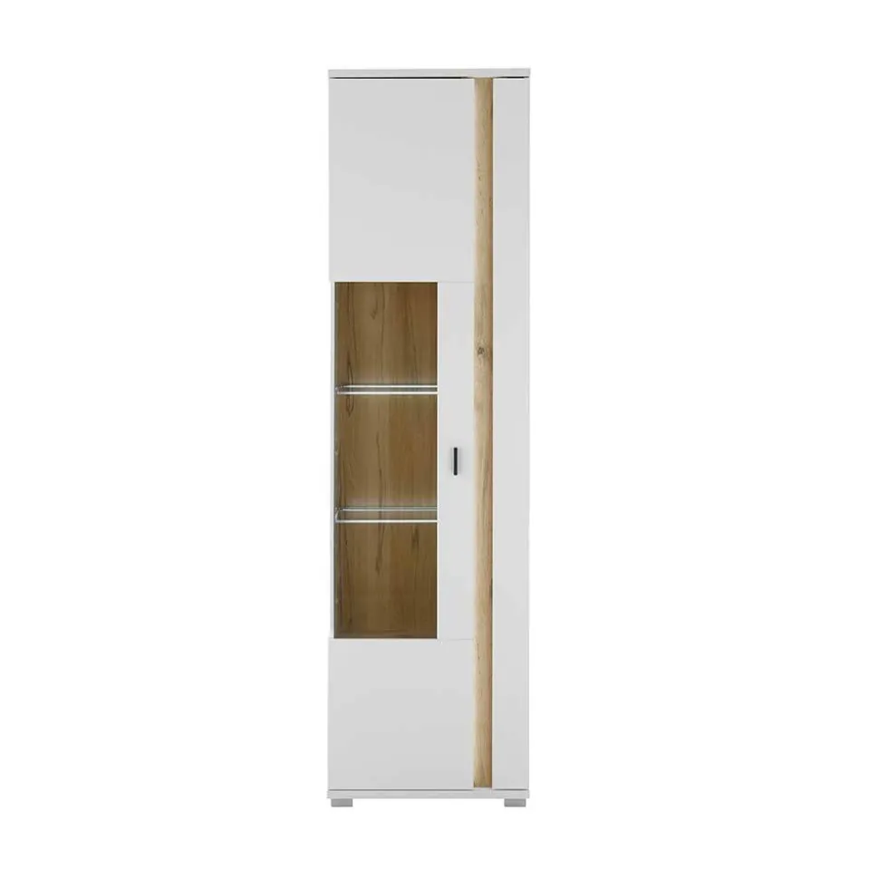 Vitrine mit LED Licht und Metallgriff - Racelyn