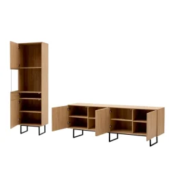 Vitrine und TV-Board Set - Jaskin (zweiteilig)