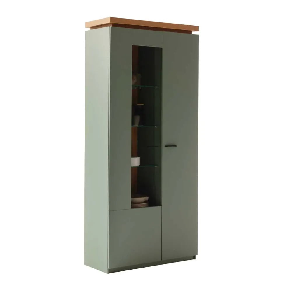 Vitrinenschrank in Graugrün - Kwin