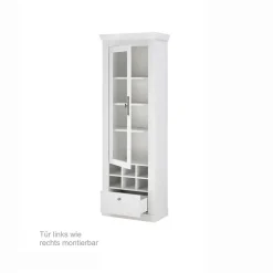 Vitrinenschrank in Holzoptik Pinie weiß - Liancos