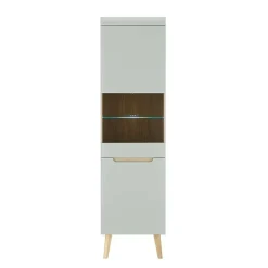 Vitrinenschrank in Mintgrün und Eiche - Armina