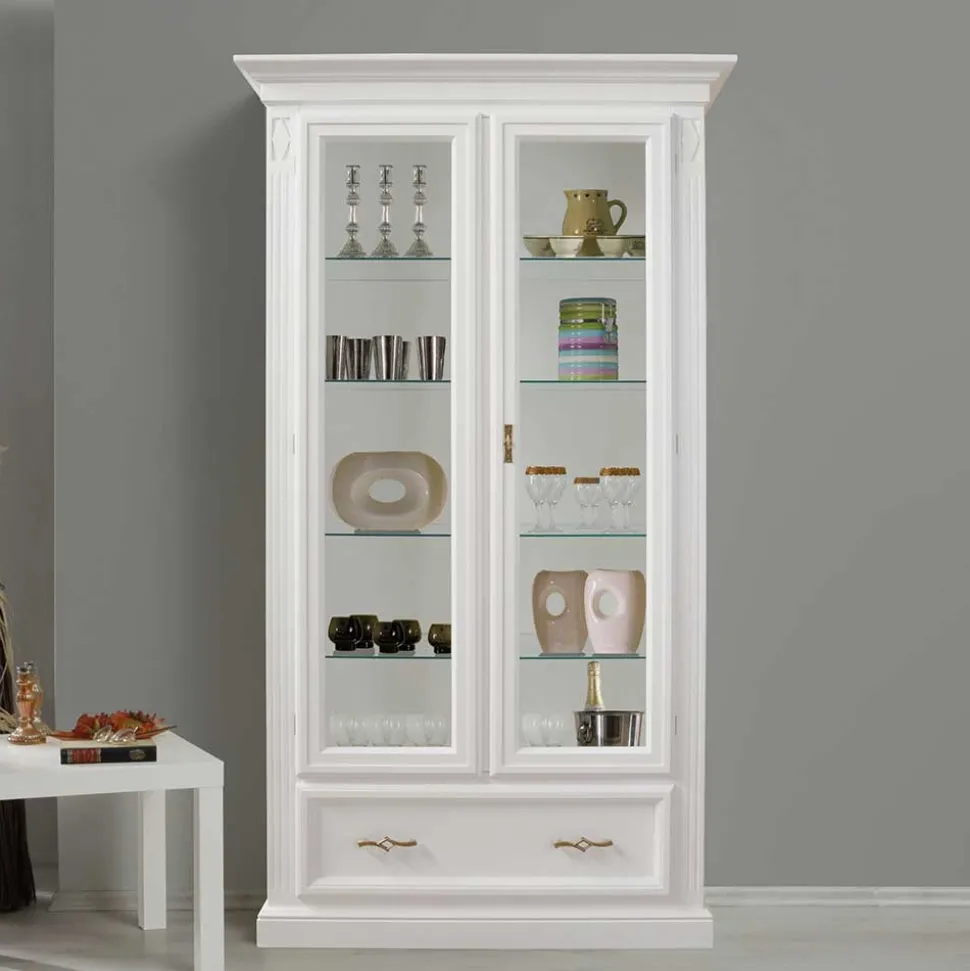 Vitrinenschrank in Weiß - Eli