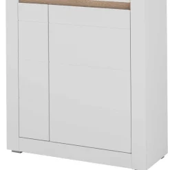 Vitrinenschrank in Weiß - 85x198x35 cm - Ilana