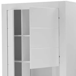 Vitrinenschrank in Weiß - 85x198x35 cm - Ilana
