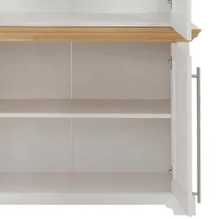 Vitrinenschrank in Weiß mit Honig - Eyzaco