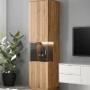 Vitrinenschrank in Wildeiche Bianco & Anthrazit - Nelsons