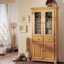 Vitrinenschrank Trenoro aus Fichte Massivholz